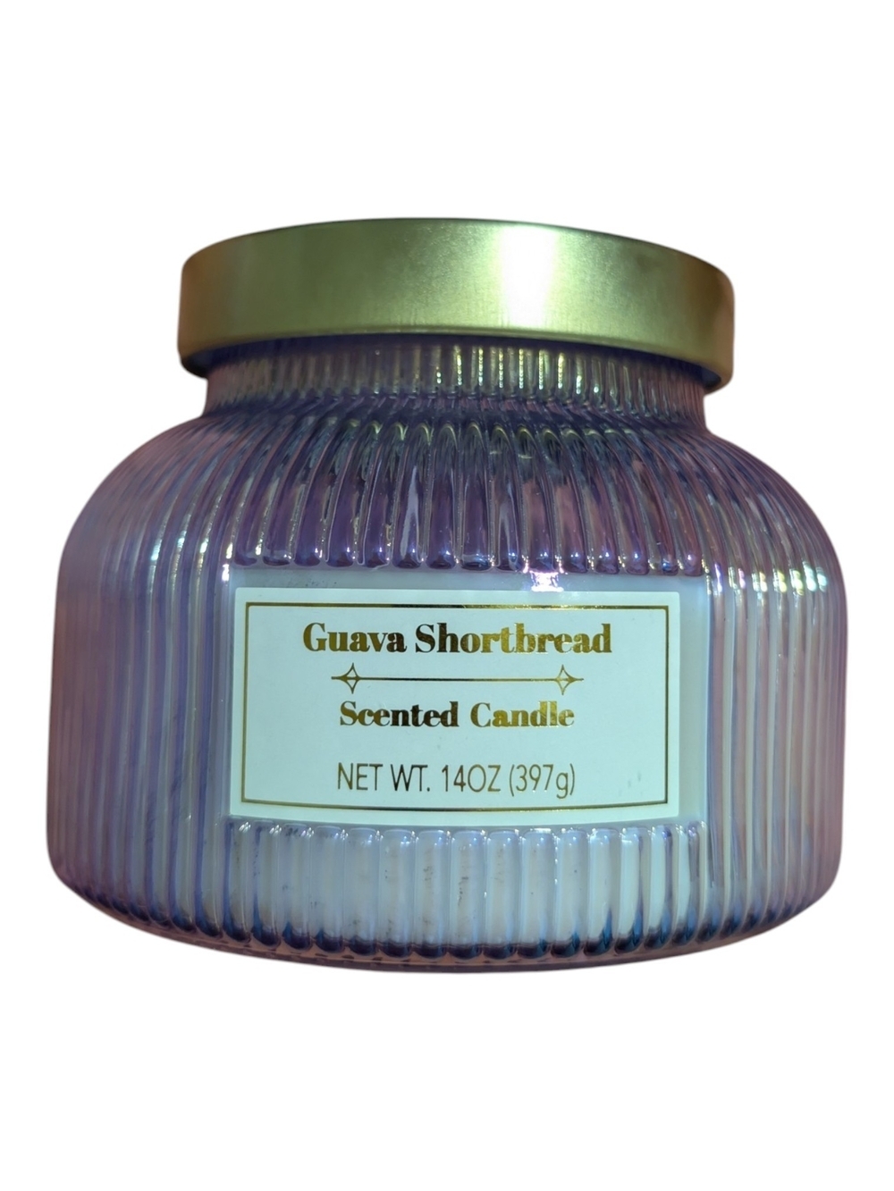 Guava Shortbread Scented Candle 14oz Iridescent Purple Jar